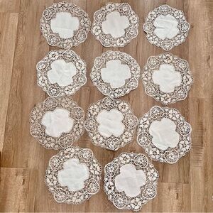 11 Pcs Large‎ Vintage Doilies Coasters Handmade Lace Crochet Knit Linen 11.25”